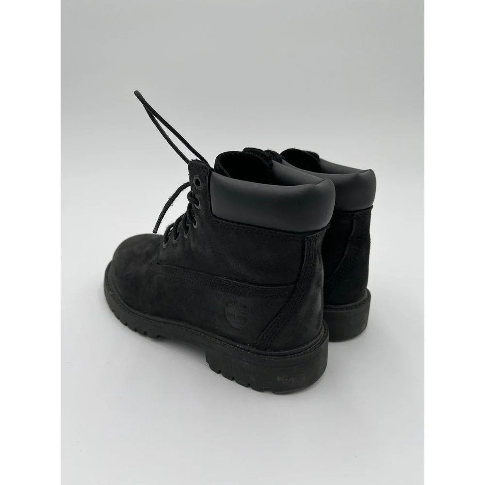 Timberland 6-inch Premium 12707 Boys US 1 Boots Black Leather Waterproof‎ Ankle